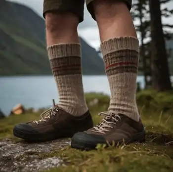 a man in woolen socks