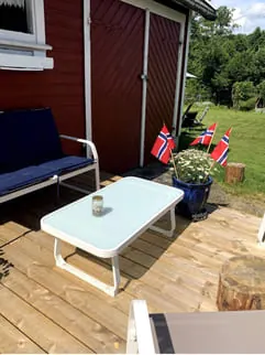 Outdoor deck seating area