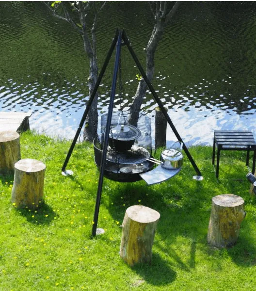 firepit situated by the river